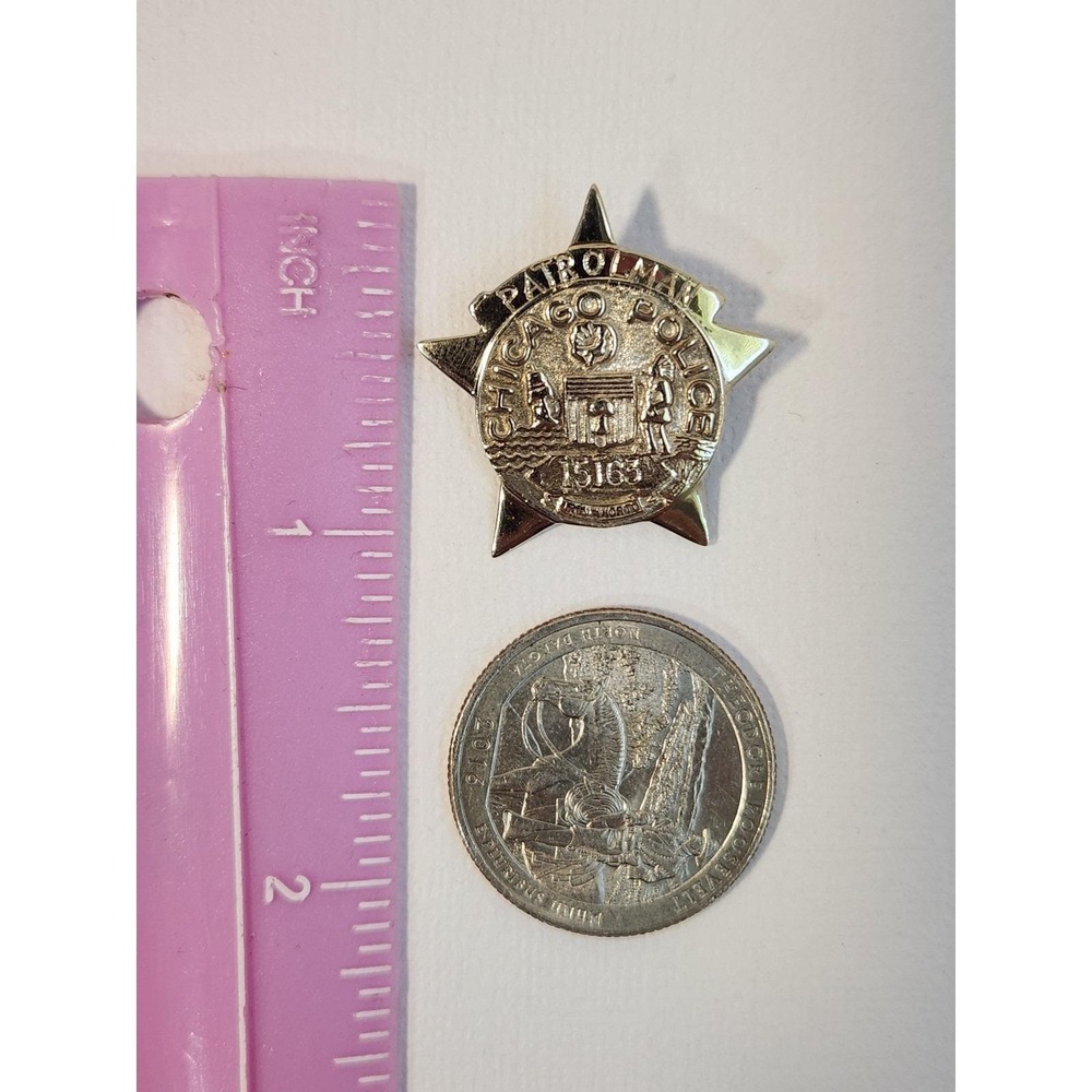 VTG 5g 14K Yellow Gold Chicago Police Patrolman Pin Brooch CPD Fam Estate